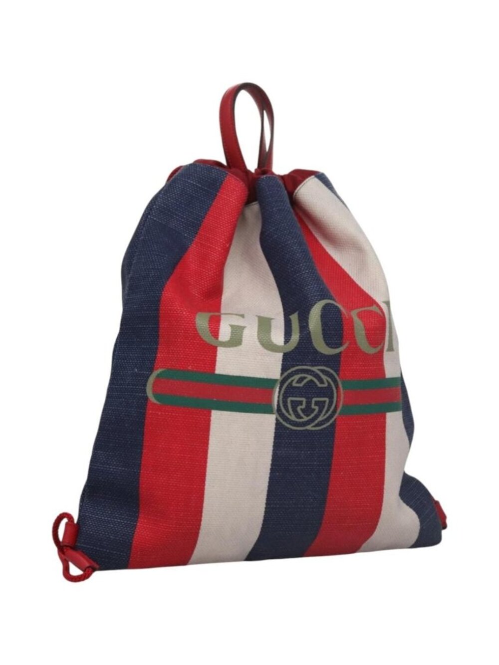 GUCCI Backpack Canvas Red Navy 473872